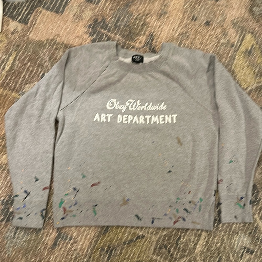 Vintage Obey worldwide art department French terry sweatshirt medium